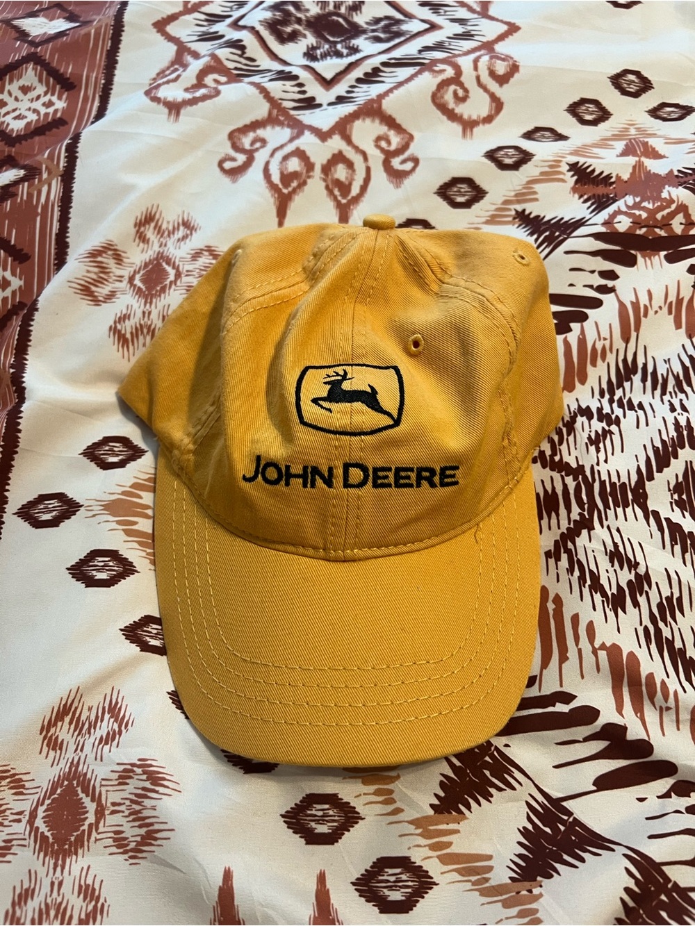 John Deere Mustard Yellow Embroidered Logo Cap